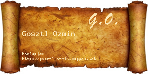 Gosztl Ozmin névjegykártya